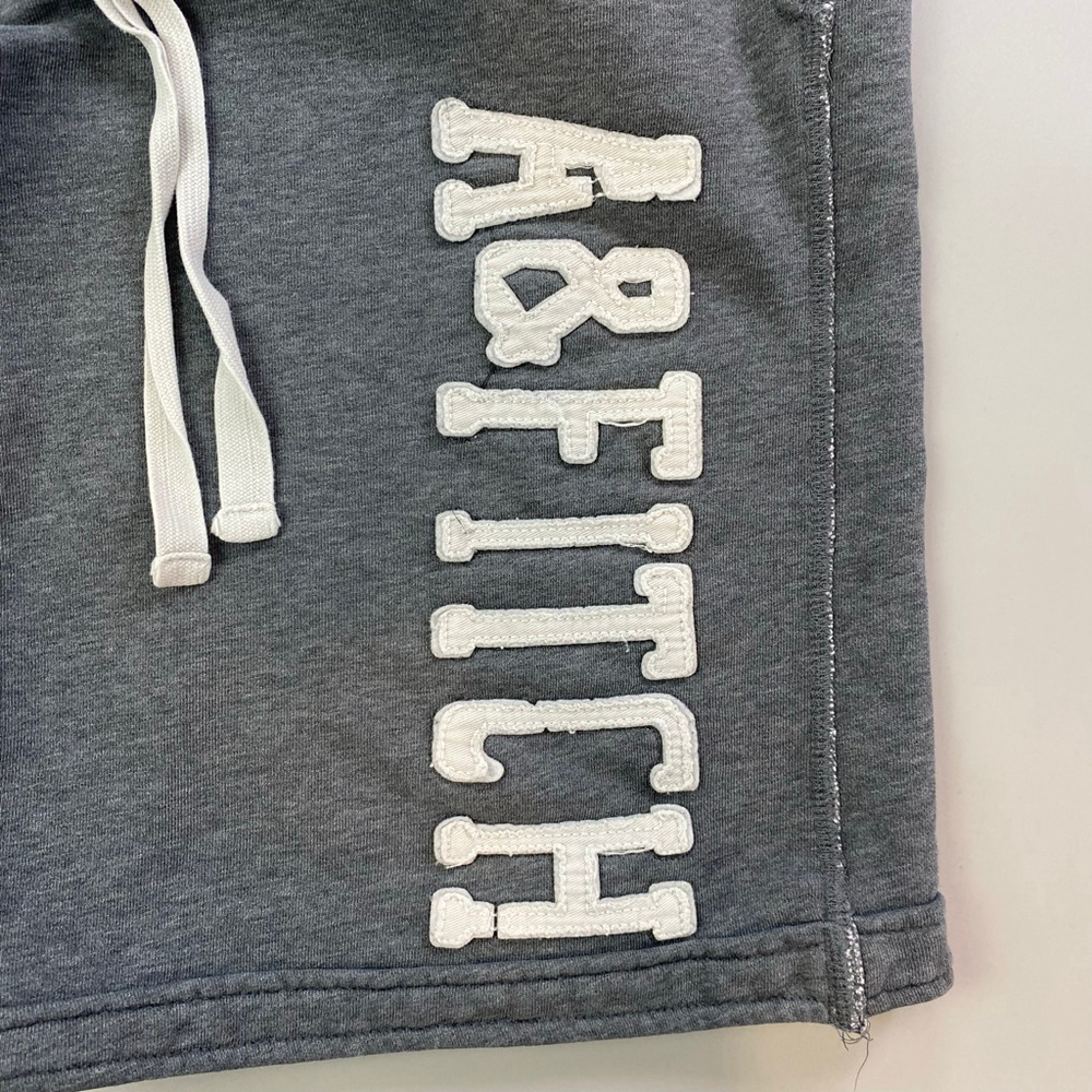 Men's Abercrombie & Fitch Sweat Shorts Large Grey Spell Out French Terry - Picture 6 of 13